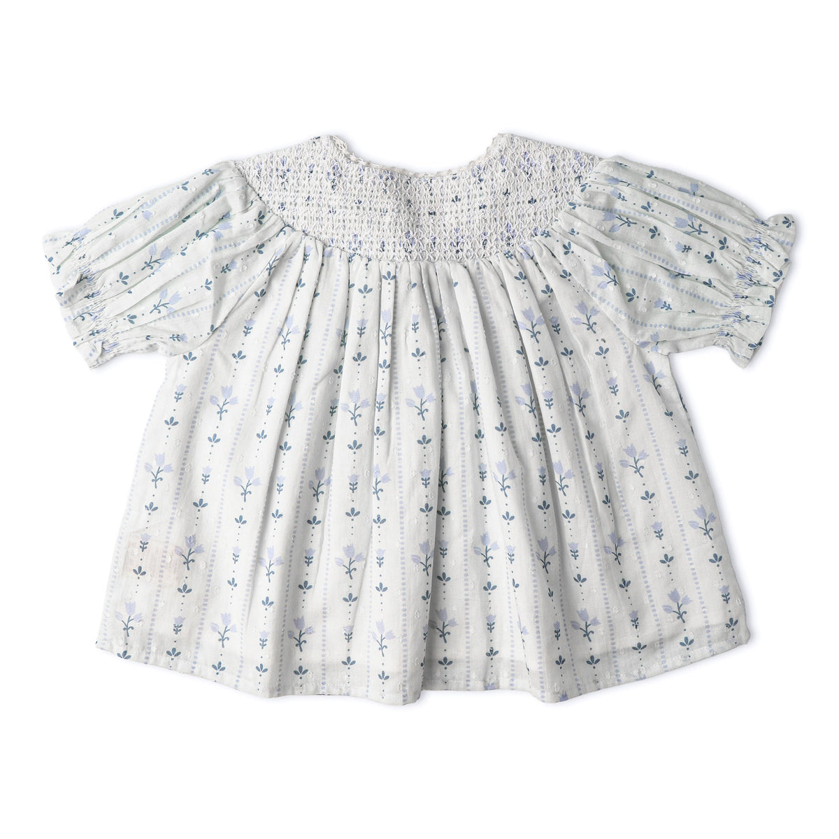 Makemake Organics Makemake Organics Smocked Top And Shorts Set Organic Cotton Dobby Weave For Toddlers