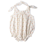 Makemake Organics Makemake Organics Soft Organic Cotton Bubble Romper Toddlers Adjustable Tie Shoulder Straps