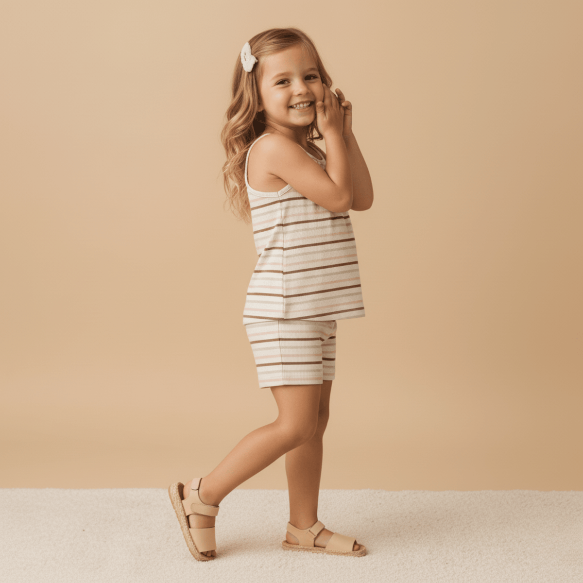Organic Tank Top & Shorts Set - Terra Stripes - Fashion, Sandal, Pink, Day Dress, Dress | Everetts Place