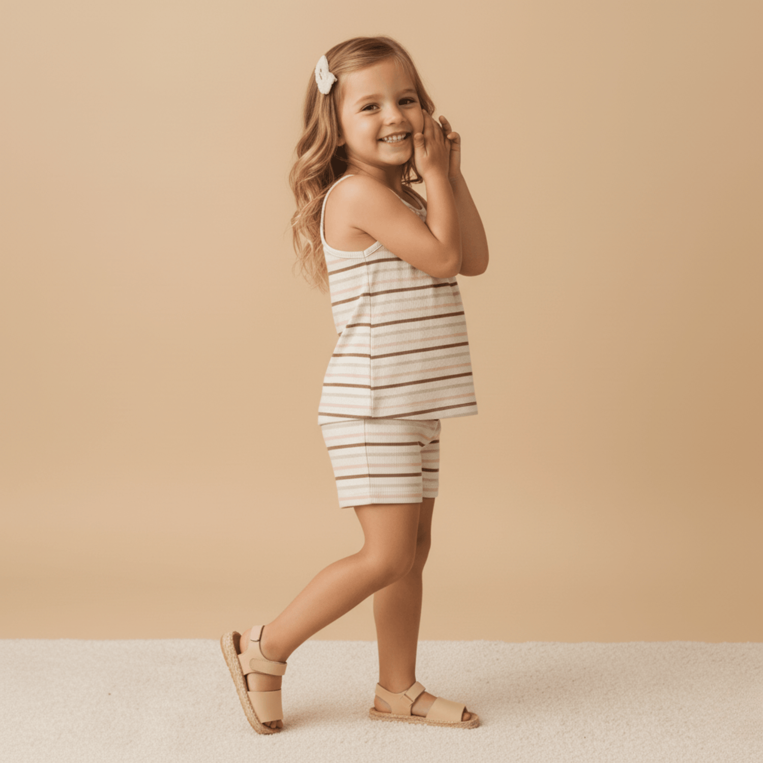 Organic Tank Top & Shorts Set - Terra Stripes - Fashion, Sandal, Pink, Day Dress, Dress | Everetts Place