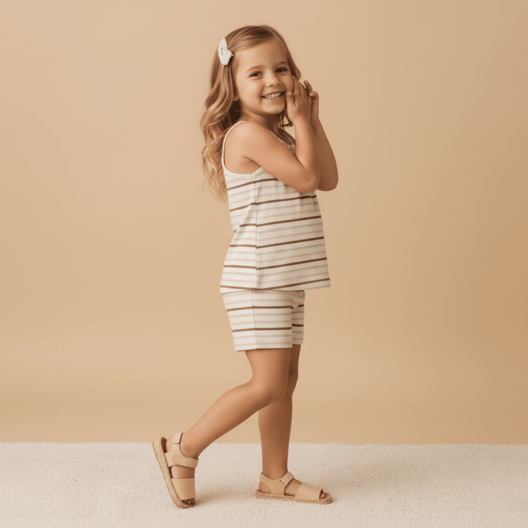 Organic Tank Top & Shorts Set - Terra Stripes - Fashion, Sandal, Pink, Day Dress, Dress | Everetts Place