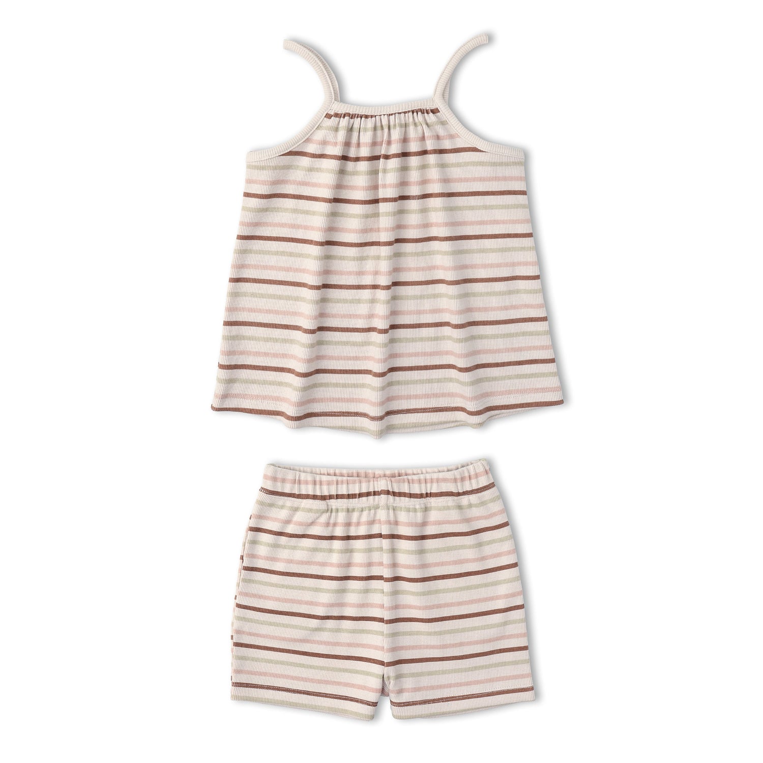 Makemake Organics Makemake Organics Soft Ribbed Baby Tank Top And Shorts Set Breathable Comfortable Summer Wear