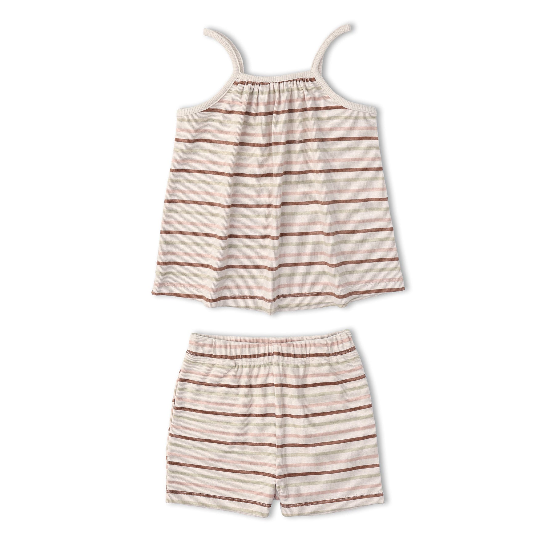 Makemake Organics Makemake Organics Soft Ribbed Baby Tank Top And Shorts Set Breathable Comfortable Summer Wear