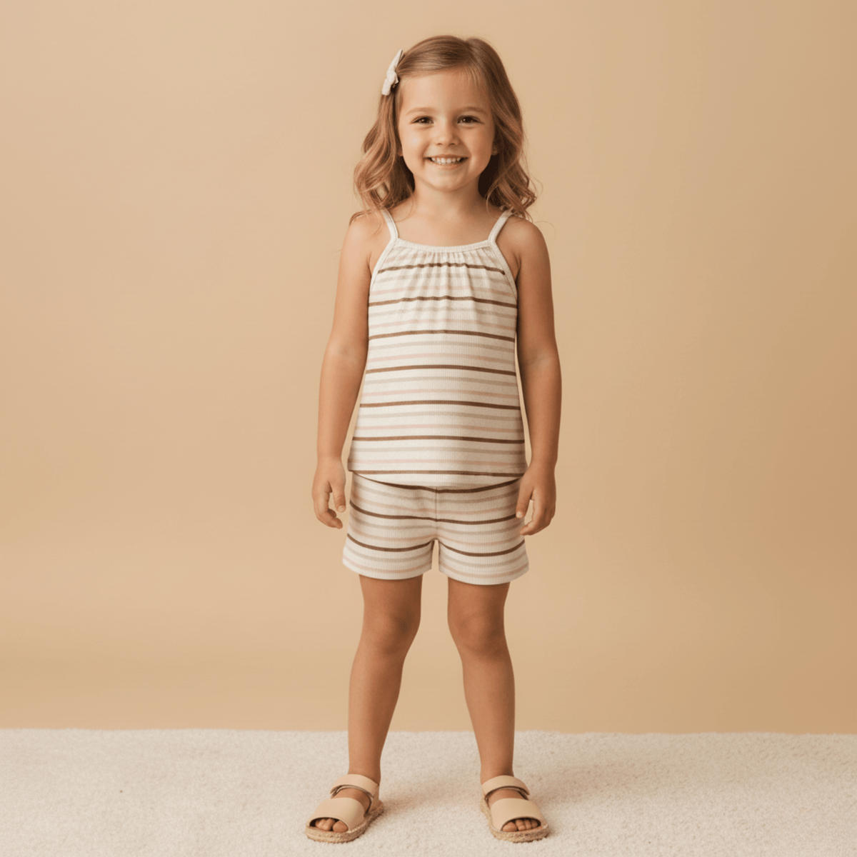 Makemake Organics Makemake Organics Soft Ribbed Baby Tank Top And Shorts Set Breathable Comfortable Summer Wear