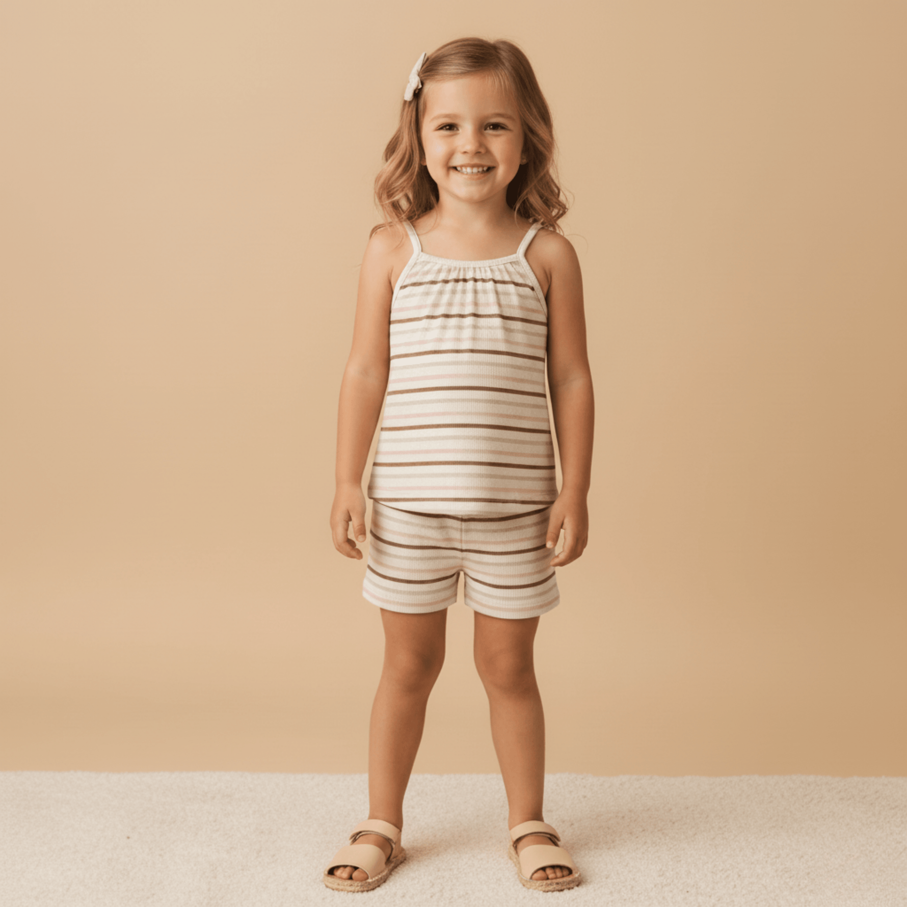 Makemake Organics Makemake Organics Soft Ribbed Baby Tank Top And Shorts Set Breathable Comfortable Summer Wear