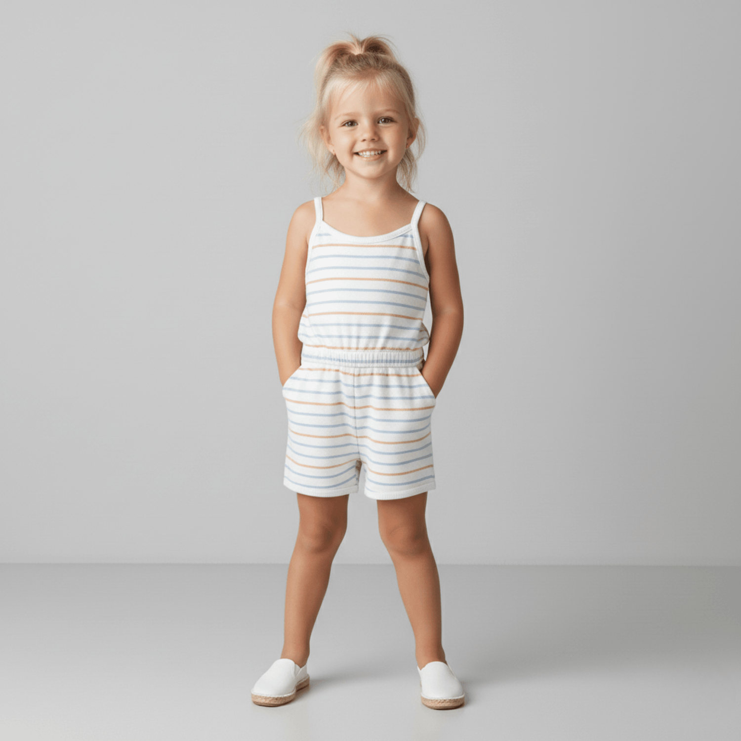 Organic Tank Romper - Cabana Stripes - Baby & Toddler Clothing, One-piece garment, Overall, Child, Sleeveless shirt | Everetts Place