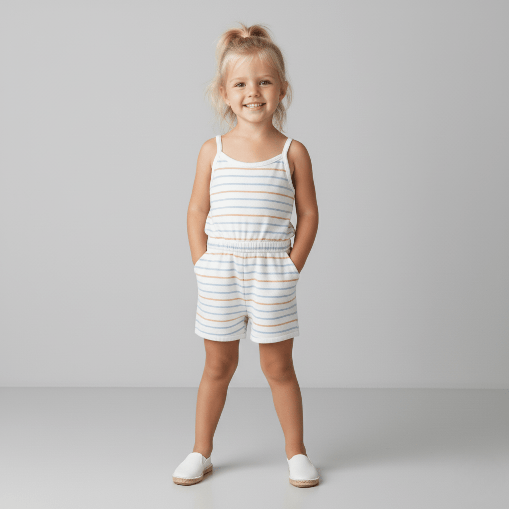 Organic Tank Romper - Cabana Stripes - Baby & Toddler Clothing, One-piece garment, Overall, Child, Sleeveless shirt | Everetts Place