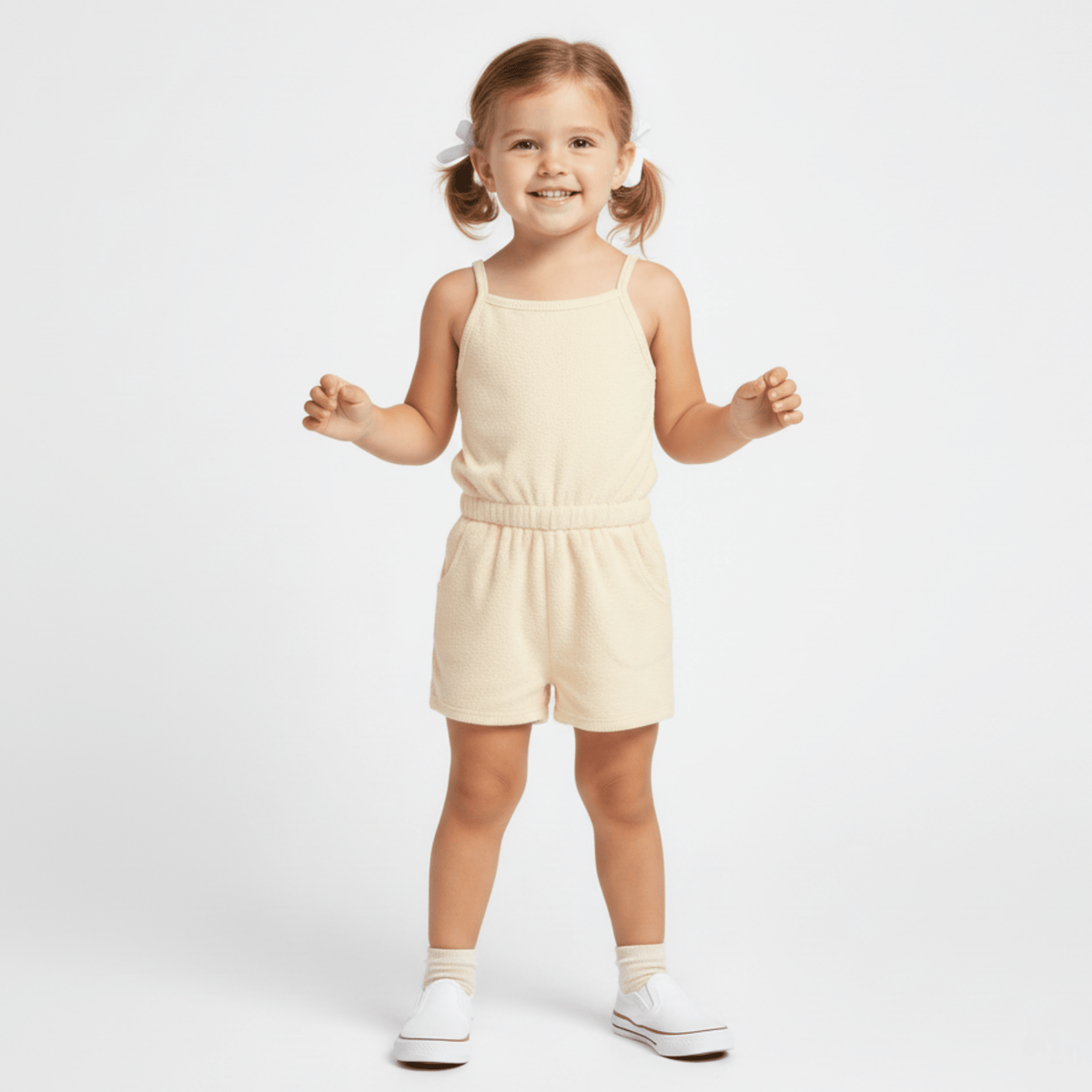Makemake Organics Makemake Organics Terry Tank Romper Pull On Breathable Babywear Summer Beach Play One Piece