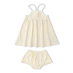 Makemake Organics Makemake Organics Tie Back Strap Dress For Baby Girls With Adjustable Straps Soft Breathable Fabric
