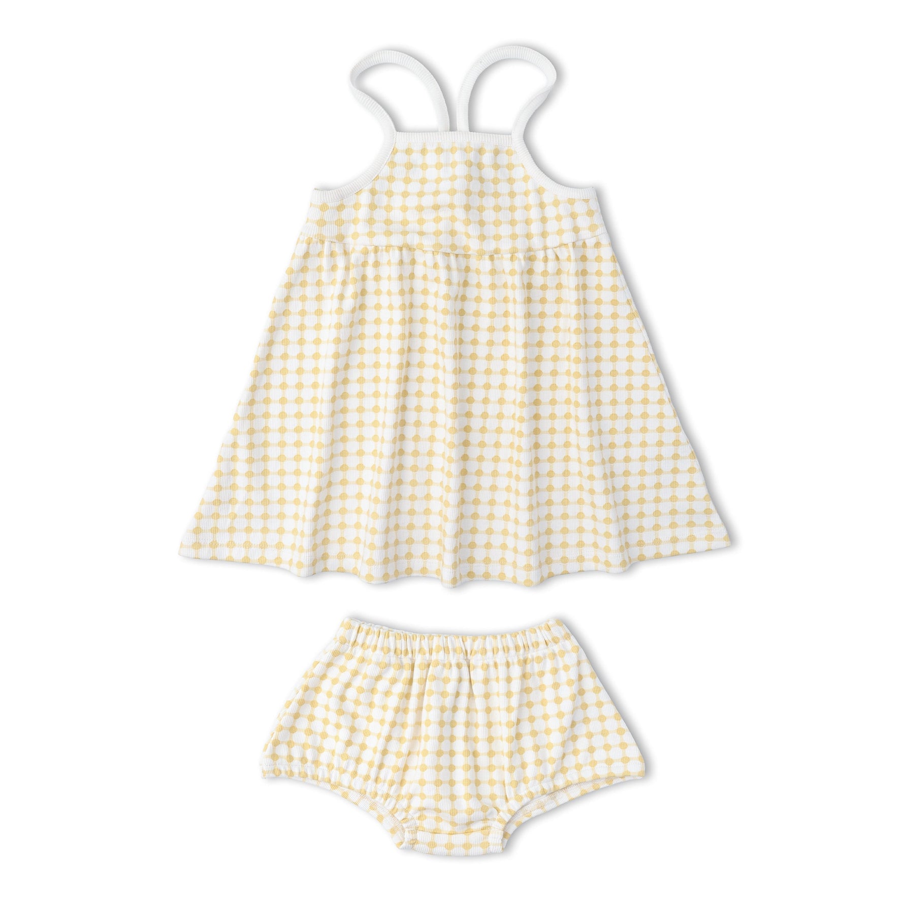 Makemake Organics Makemake Organics Tie Back Strap Dress For Baby Girls With Adjustable Straps Soft Breathable Fabric