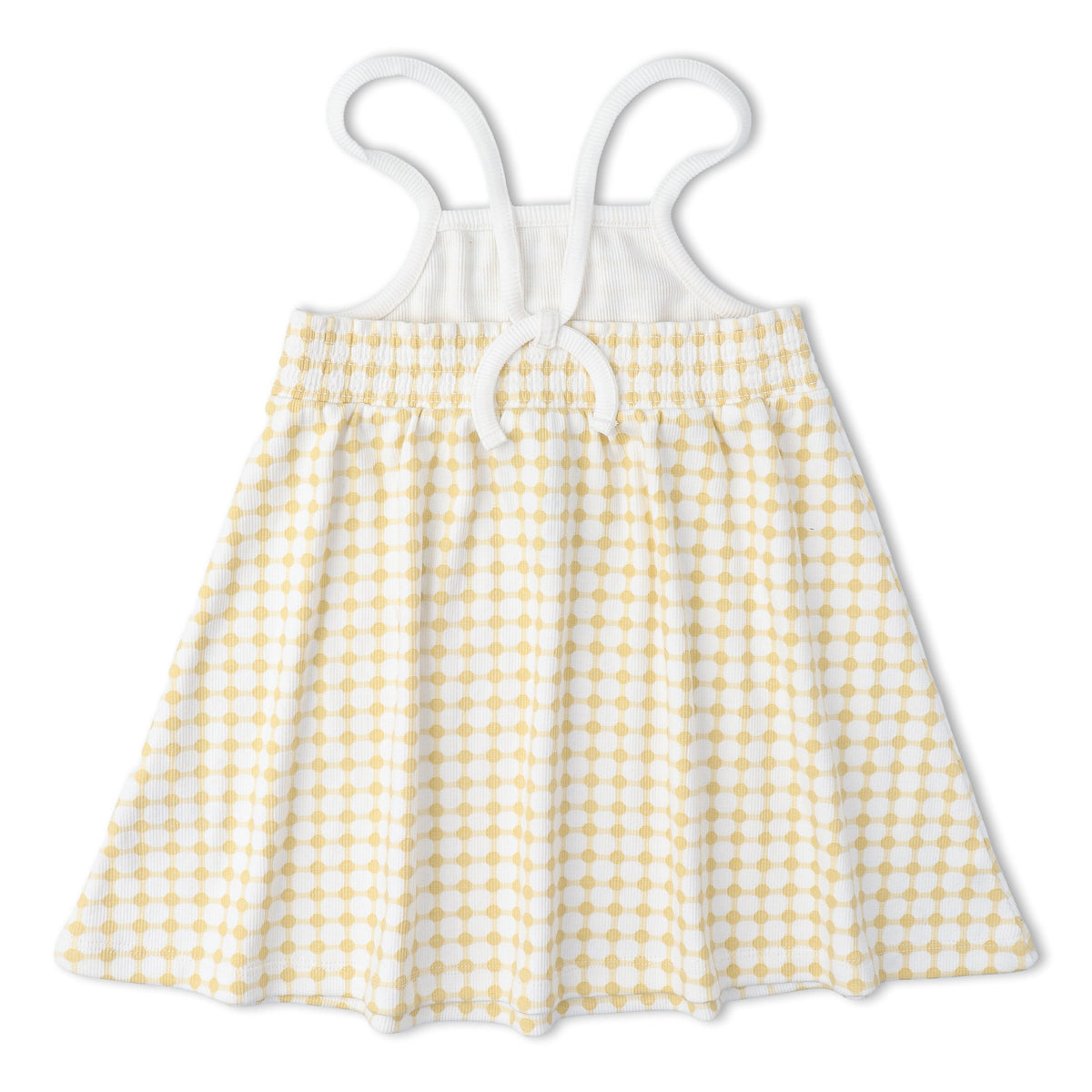 Makemake Organics Makemake Organics Tie Back Strap Dress For Baby Girls With Adjustable Straps Soft Breathable Fabric