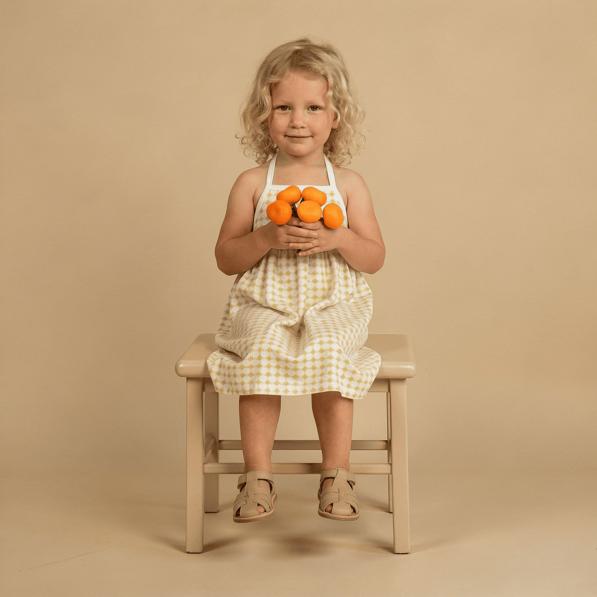 Makemake Organics Makemake Organics Tie Back Strap Dress For Baby Girls With Adjustable Straps Soft Breathable Fabric