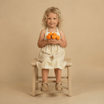 Makemake Organics Makemake Organics Tie Back Strap Dress For Baby Girls With Adjustable Straps Soft Breathable Fabric