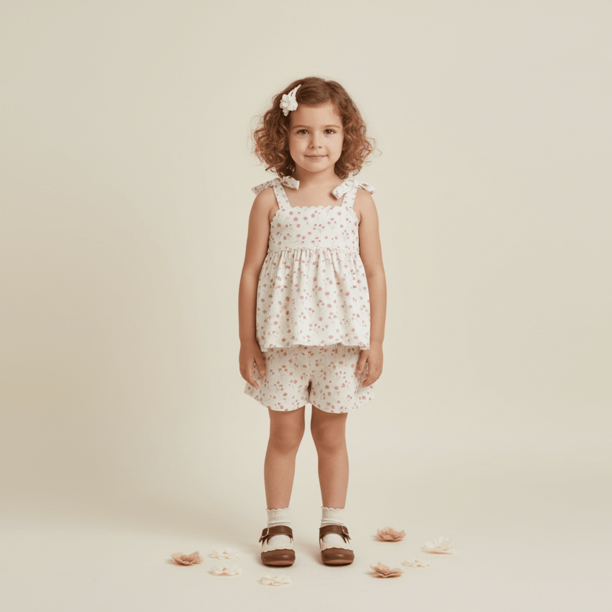 Makemake Organics Makemake Organics Tie Up Top And Shorts Set For Toddlers With Adjustable Tie For Everyday Play