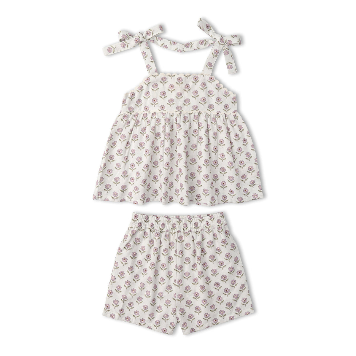 Makemake Organics Makemake Organics Tie Up Top And Shorts Set Organic Baby And Toddler Outfit For Sunny Days