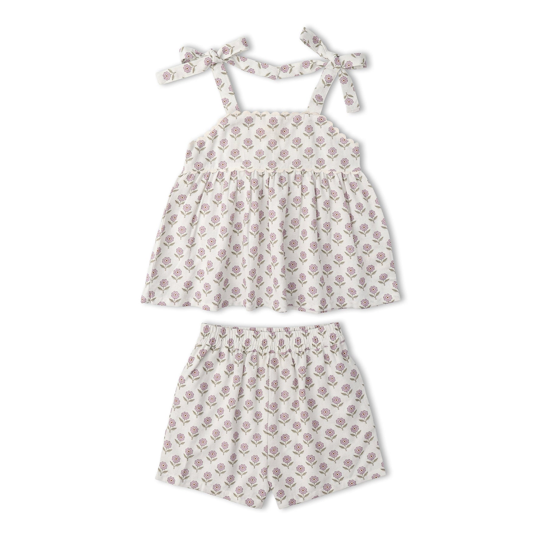 Makemake Organics Makemake Organics Tie Up Top And Shorts Set Organic Baby And Toddler Outfit For Sunny Days