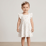 Makemake Organics Makemake Organics Toddler Dress Breathable Organic Interlock Cutout Back Lemons Print