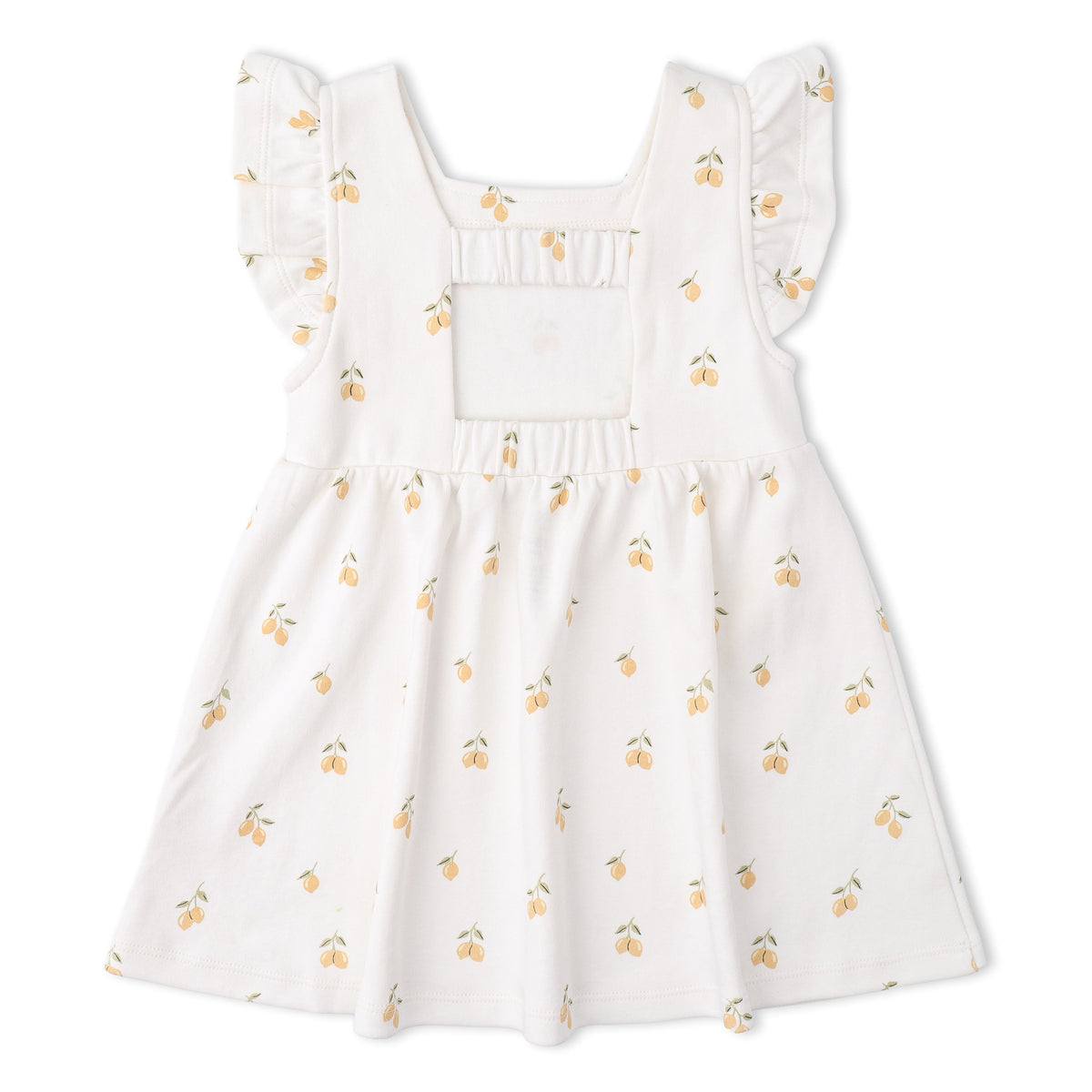 Makemake Organics Makemake Organics Toddler Dress Breathable Organic Interlock Cutout Back Lemons Print