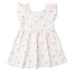 Makemake Organics Makemake Organics Toddler Dress Breathable Organic Interlock Cutout Back Lemons Print