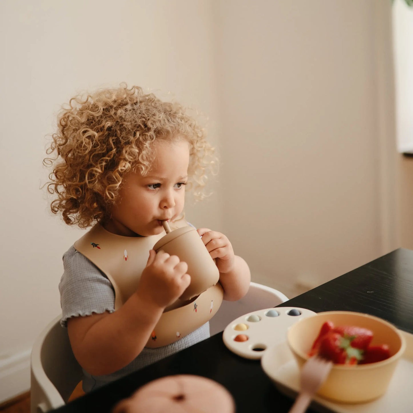 Silicone Training Cup with Straw for Toddlers and Babies Mushie