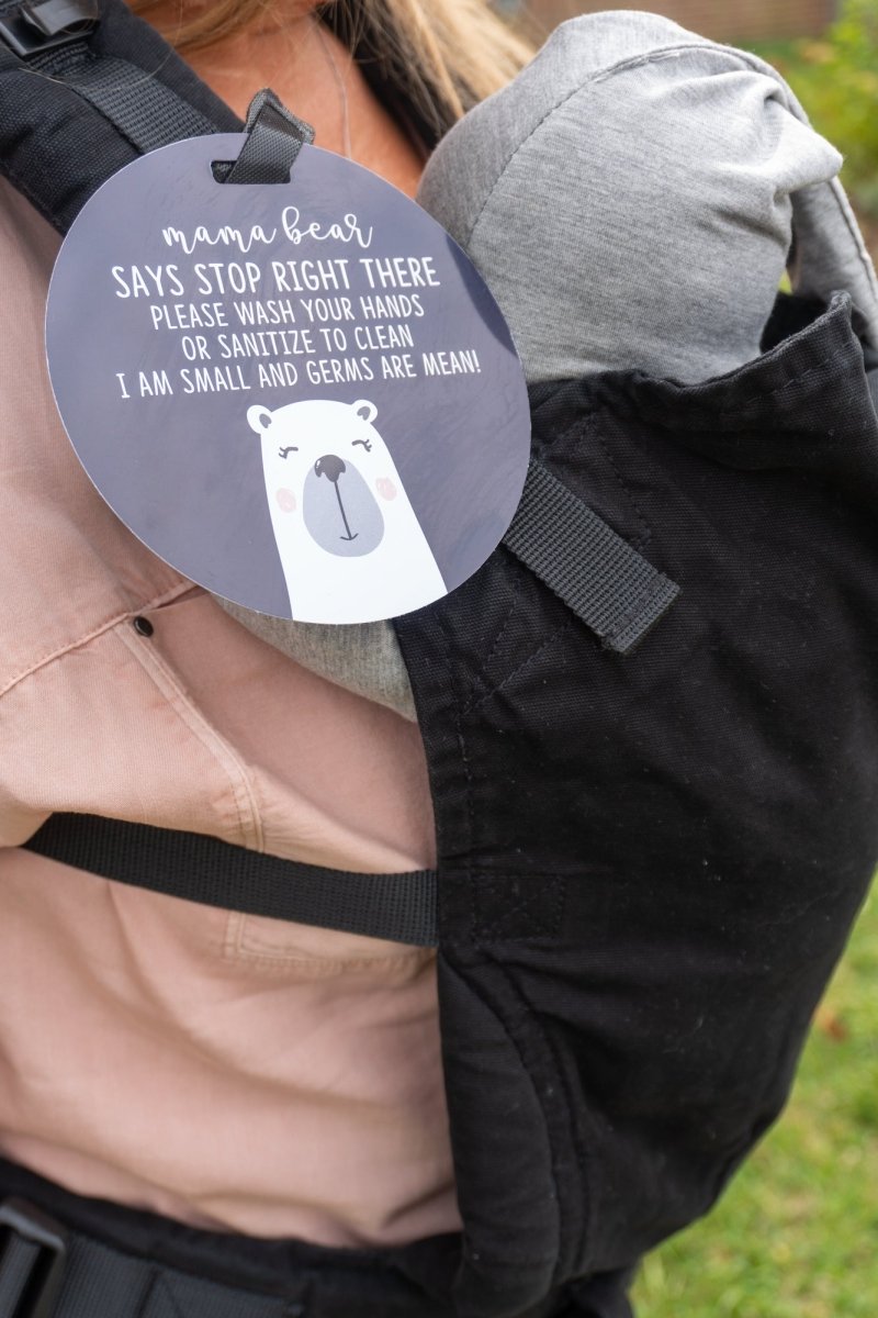 Three Little Tots Mama Bear Please Don't Touch My Baby Car Seat Sign Tag - 