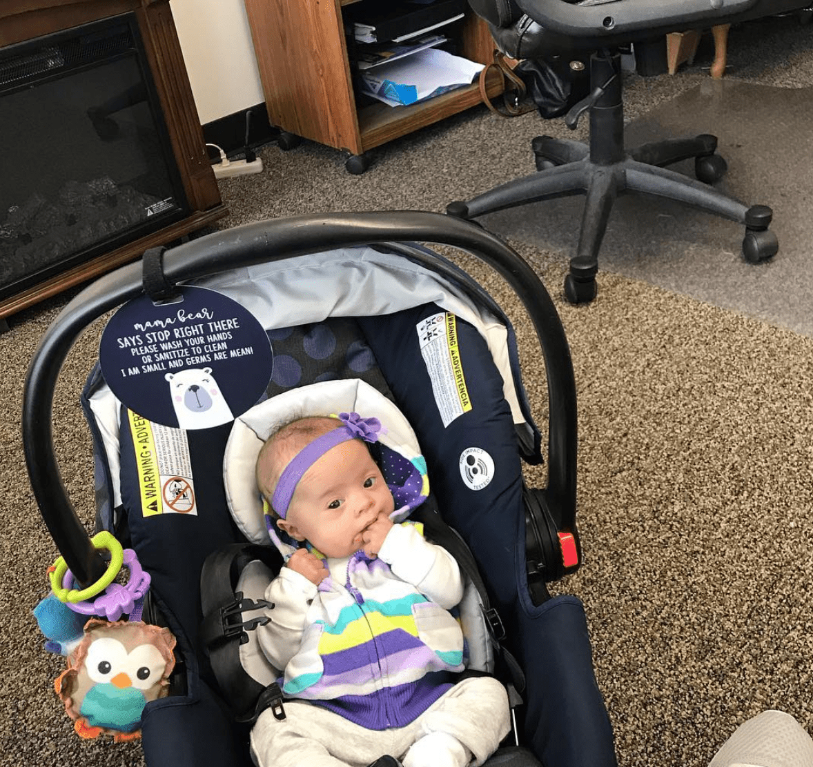 Three Little Tots Mama Bear Please Don't Touch My Baby Car Seat Sign Tag - 