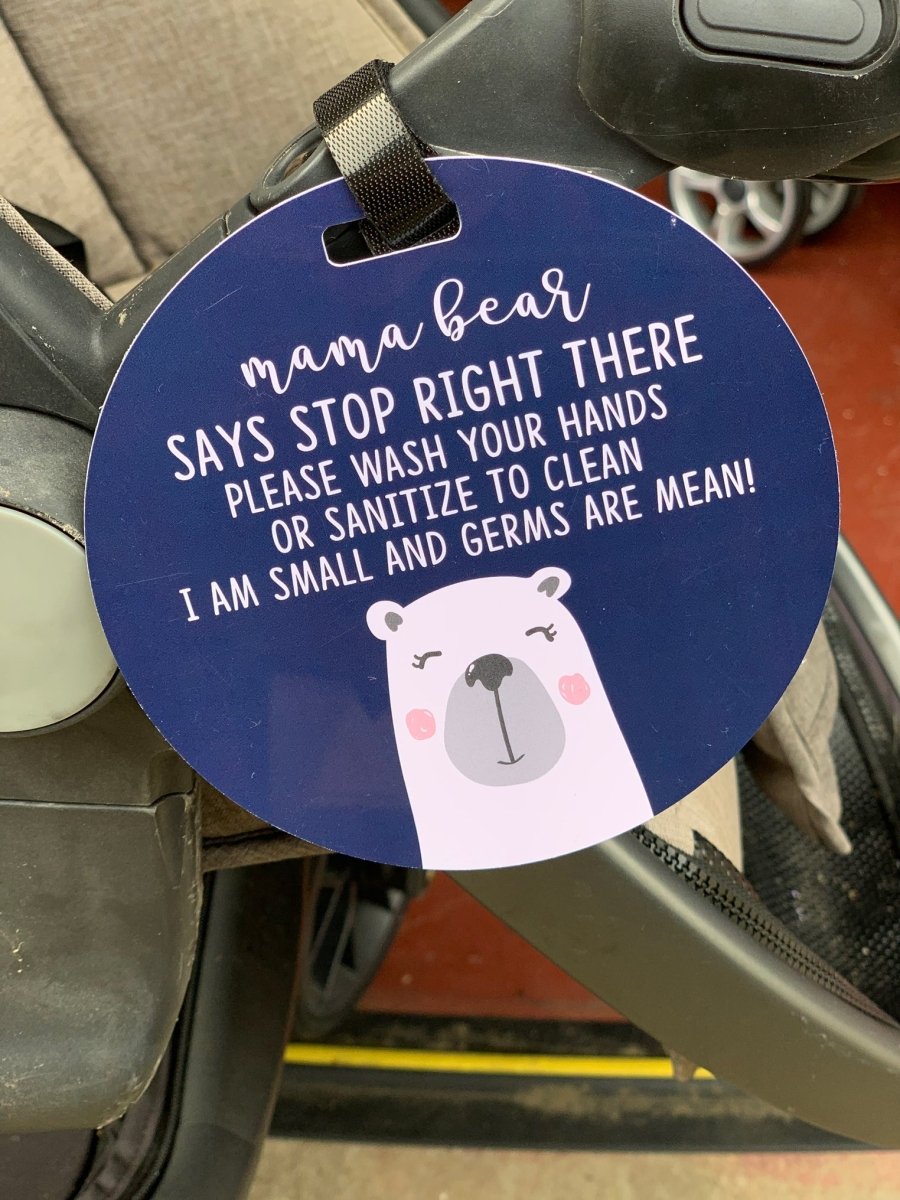 Three Little Tots Mama Bear Please Don't Touch My Baby Car Seat Sign Tag - 