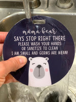 Three Little Tots Mama Bear Please Don't Touch My Baby Car Seat Sign Tag - 