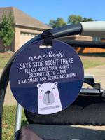 Three Little Tots Mama Bear Please Don't Touch My Baby Car Seat Sign Tag - 