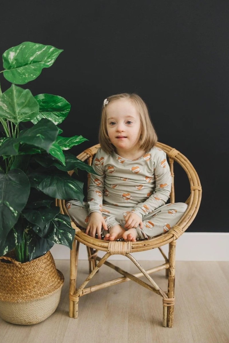 Little Joy Co. Mama Tattoo Hearts 2 Piece Bamboo Pajamas Set For Women - Everetts Place Boutique - 