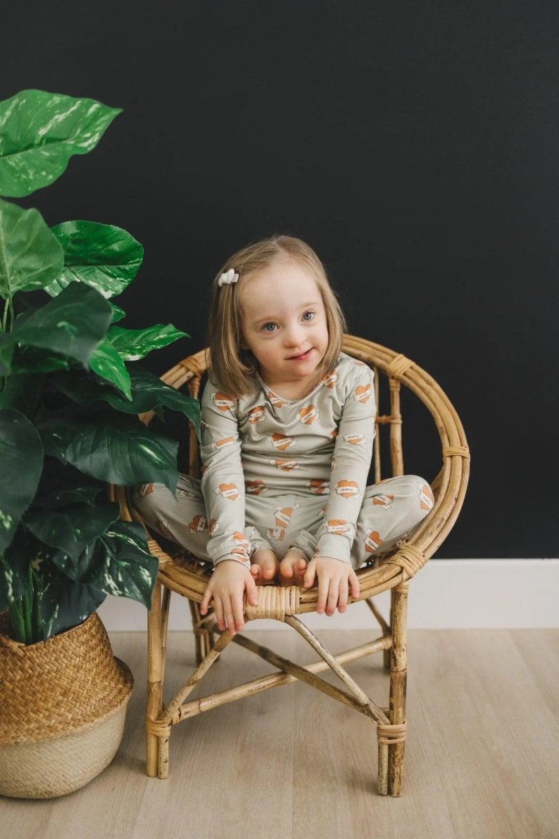 Little Joy Co. Mama Tattoo Hearts 2 Piece Bamboo Pajamas Set For Women - Everetts Place Boutique - 