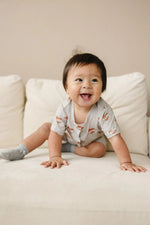 Little Joy Co. Mama Tattoo Hearts Bamboo Henley Romper for Babies - Everetts Place Boutique - 