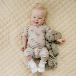 Little Joy Co. Mama Tattoo Hearts Bamboo Henley Romper - 