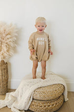 Little Joy Co. Mama's Boy Oversized Sweatshirt Romper With Snaps At Crotch - Everetts Place Boutique - 