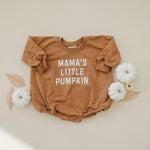 Little Joy Co. Mama's Pumpkin Sweatshirt Romper Snaps Easy Diaper Change - Everetts Place Boutique - 