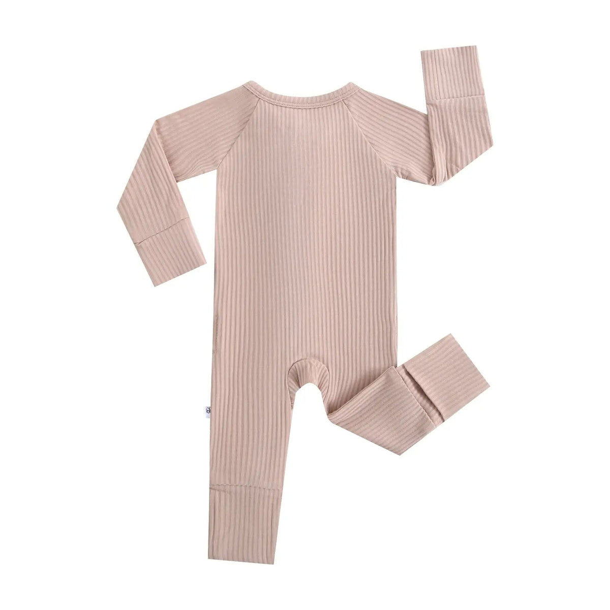 Luxie Charm Maple Ribbed Zippered Baby Romper - 
