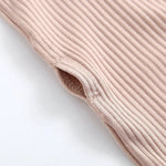 Luxie Charm Maple Ribbed Zippered Baby Romper - 