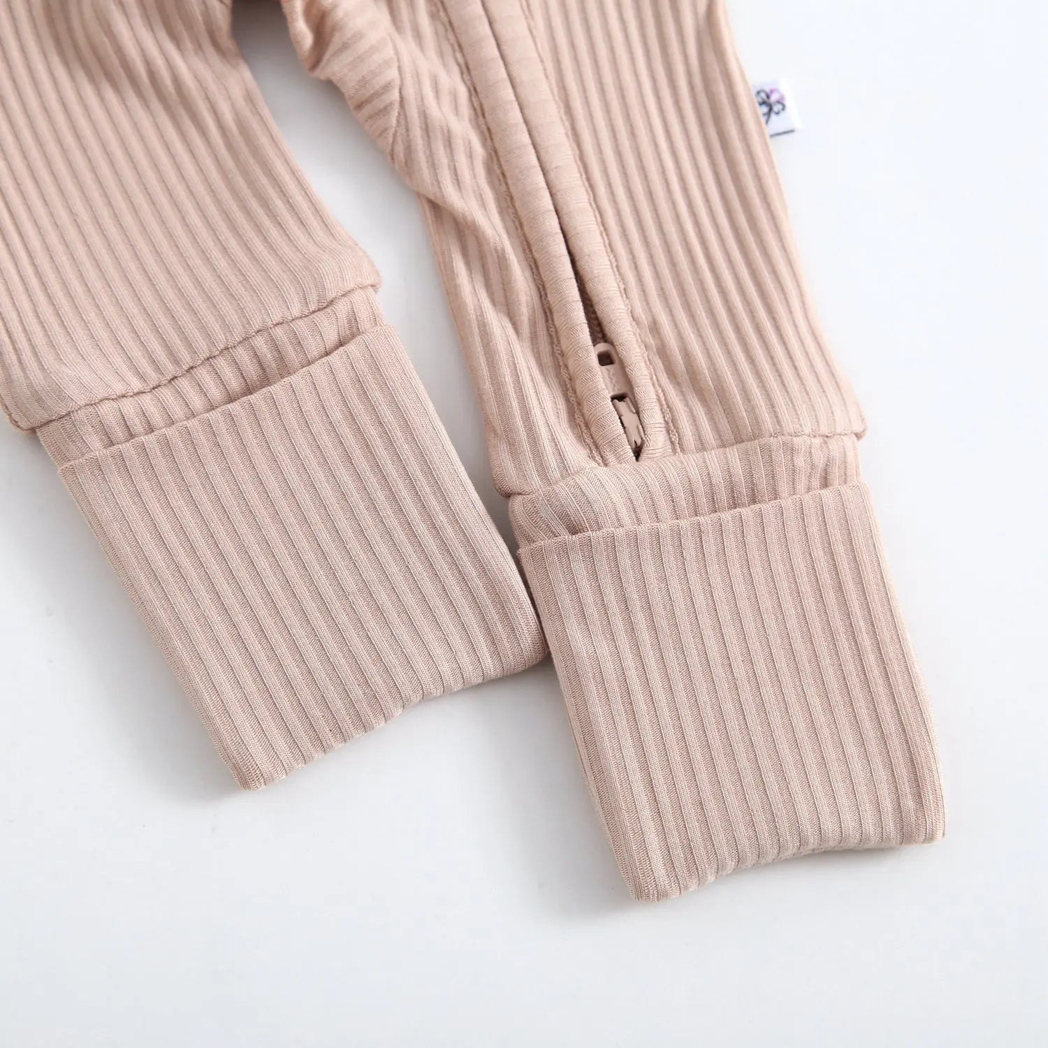 Luxie Charm Maple Ribbed Zippered Baby Romper - 