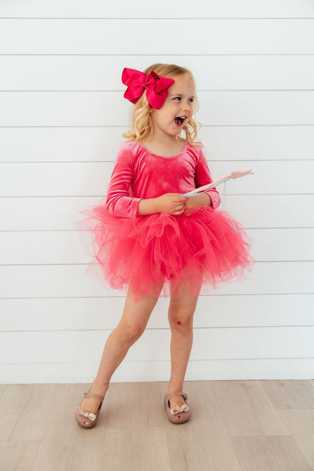 Magenta Velvet L/S Tutu Leotard by Mila & Rose ®