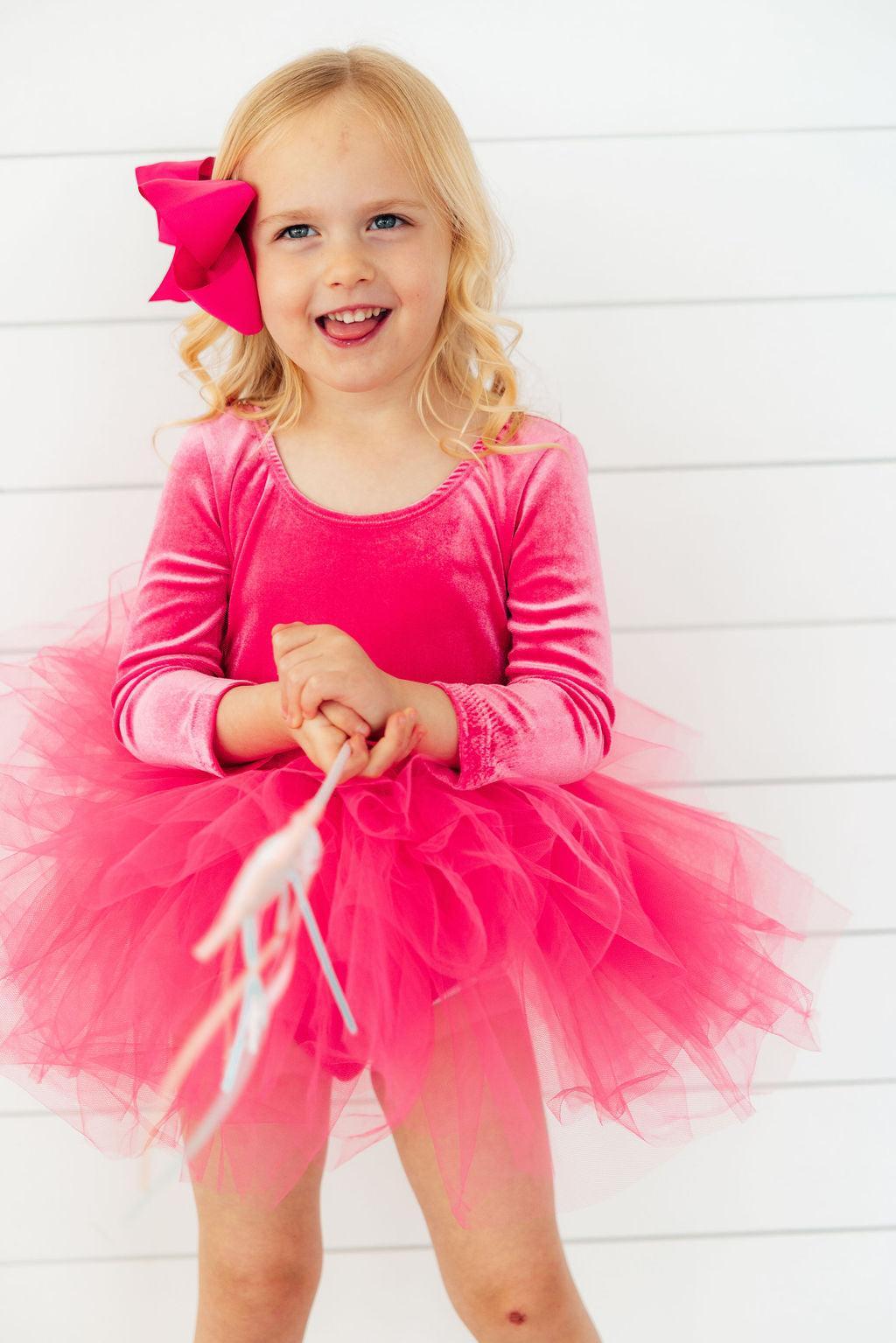 Magenta Velvet L/S Tutu Leotard by Mila & Rose ®