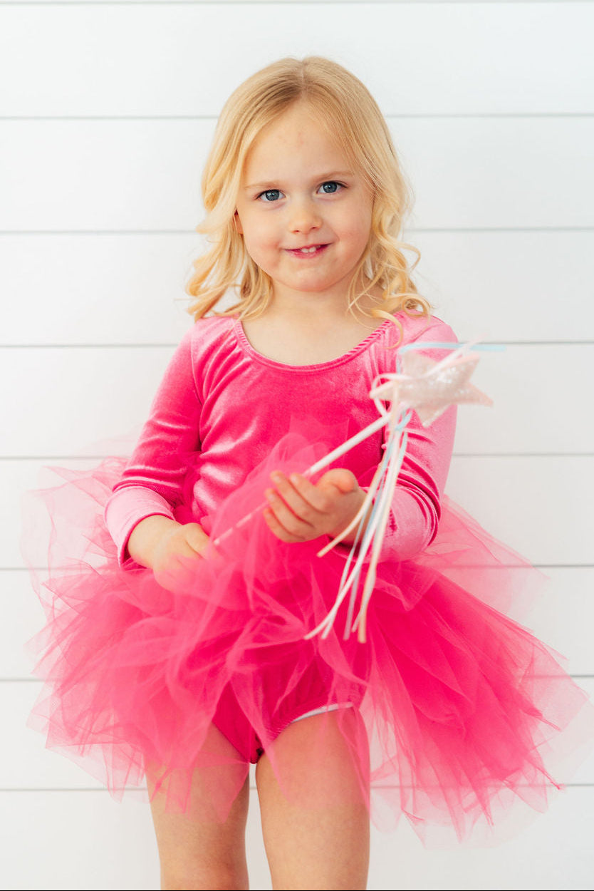 Magenta Velvet L/S Tutu Leotard by Mila & Rose ®