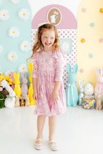 Little Bow Peeps 3/4 Sleeve Ruffle Twirl Dress by Mila & Rose ®