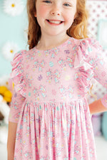 Little Bow Peeps 3/4 Sleeve Ruffle Twirl Dress by Mila & Rose ®