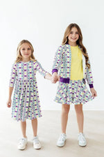 Mila & Rose ® Mardi Gras 3/4 Sleeve Pocket Twirl Dress - 