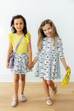 Mila & Rose ® Mardi Gras 3/4 Sleeve Pocket Twirl Dress - 