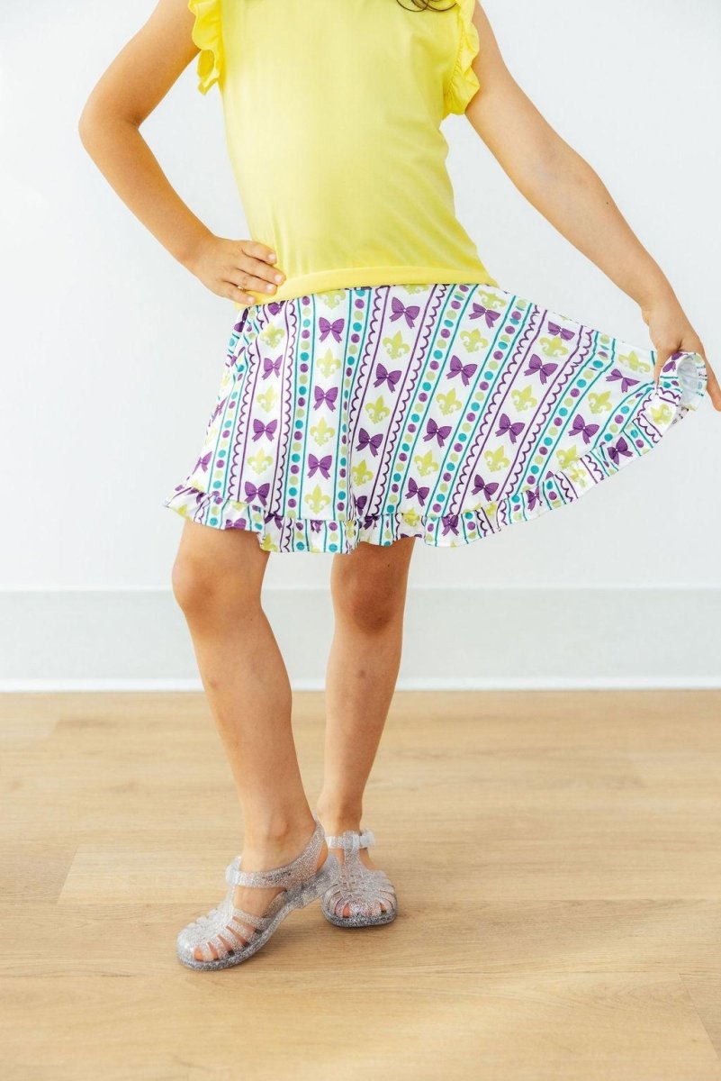 Mila & Rose ® Mardi Gras Ruffle Twirl Skort - 