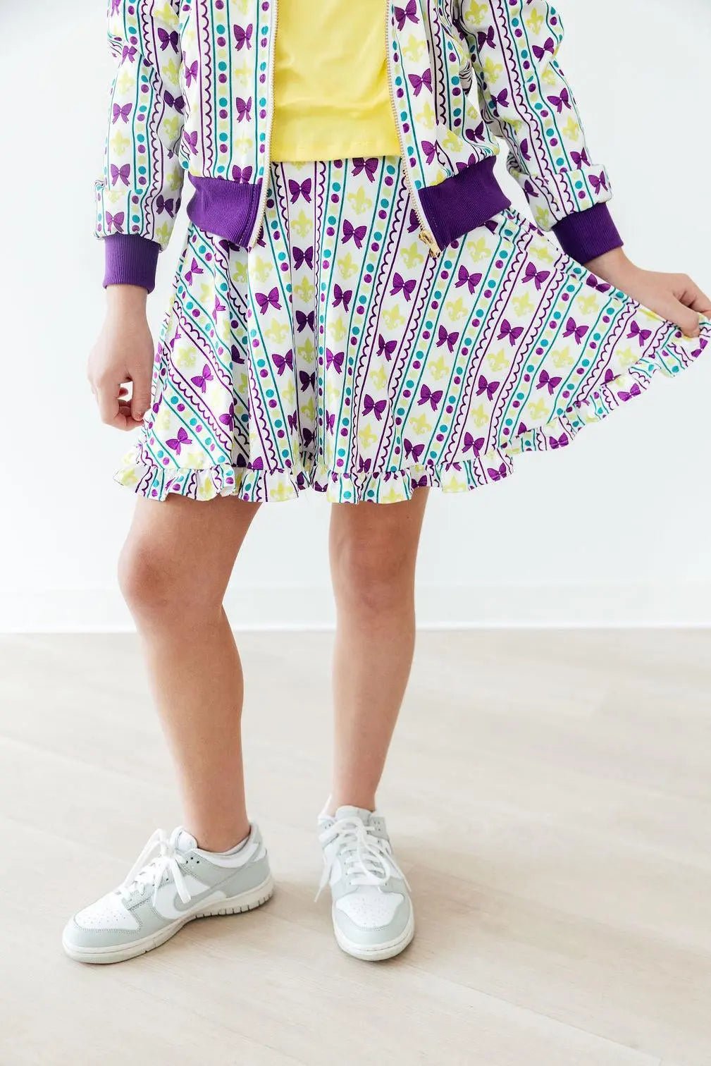 Mardi Gras Ruffle Twirl Skort - Fashion, Pink, Purple, Waist, Day Dress | Everetts Place