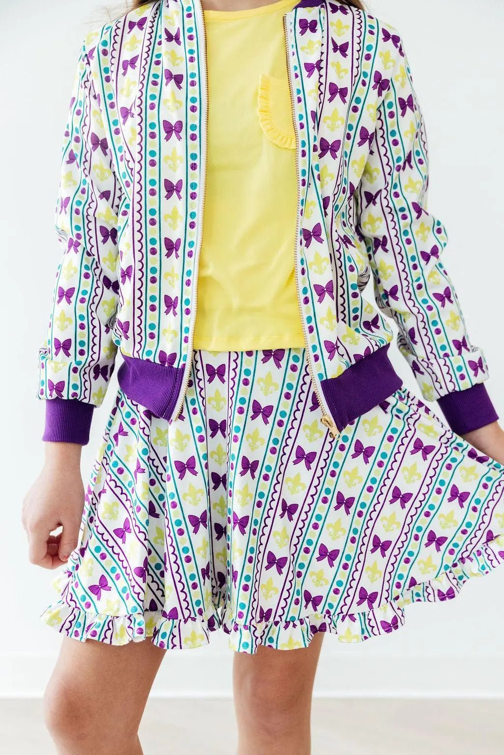 Mila & Rose ® Mardi Gras Ruffle Twirl Skort - 