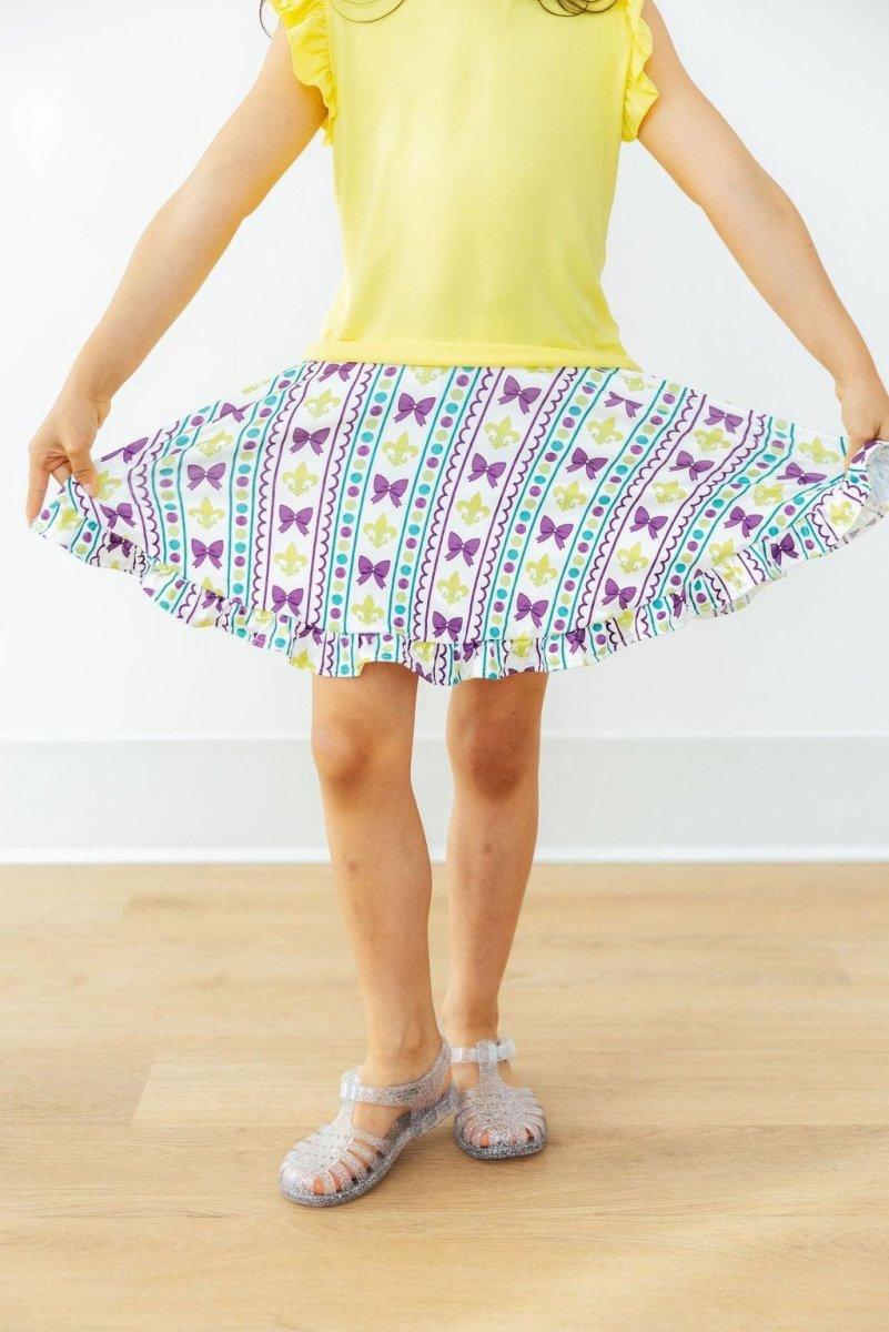Mila & Rose ® Mardi Gras Ruffle Twirl Skort - 
