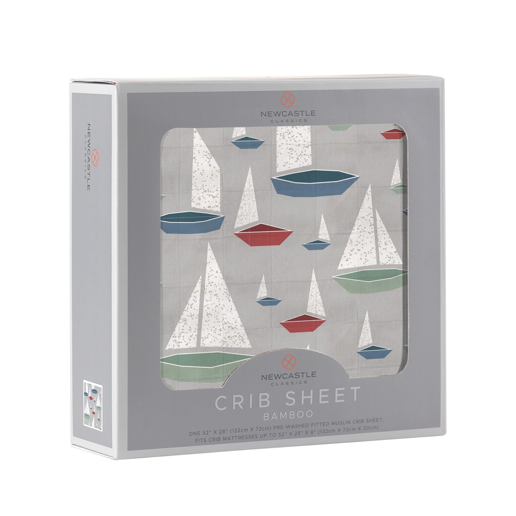 Newcastle Classics Marina Sailboats Bamboo Muslin Crib SheetEveretts Place